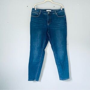 Cato Est. 1946 Skinny Jeans Plus Size 18W Blue Denim Cropped Hem Stretch Classic